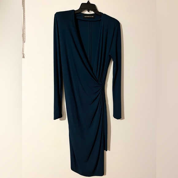 Alexandre Vauthier Gathered Detail Midi Dress in Petrol (Dark Teal) - Picture 8 of 17